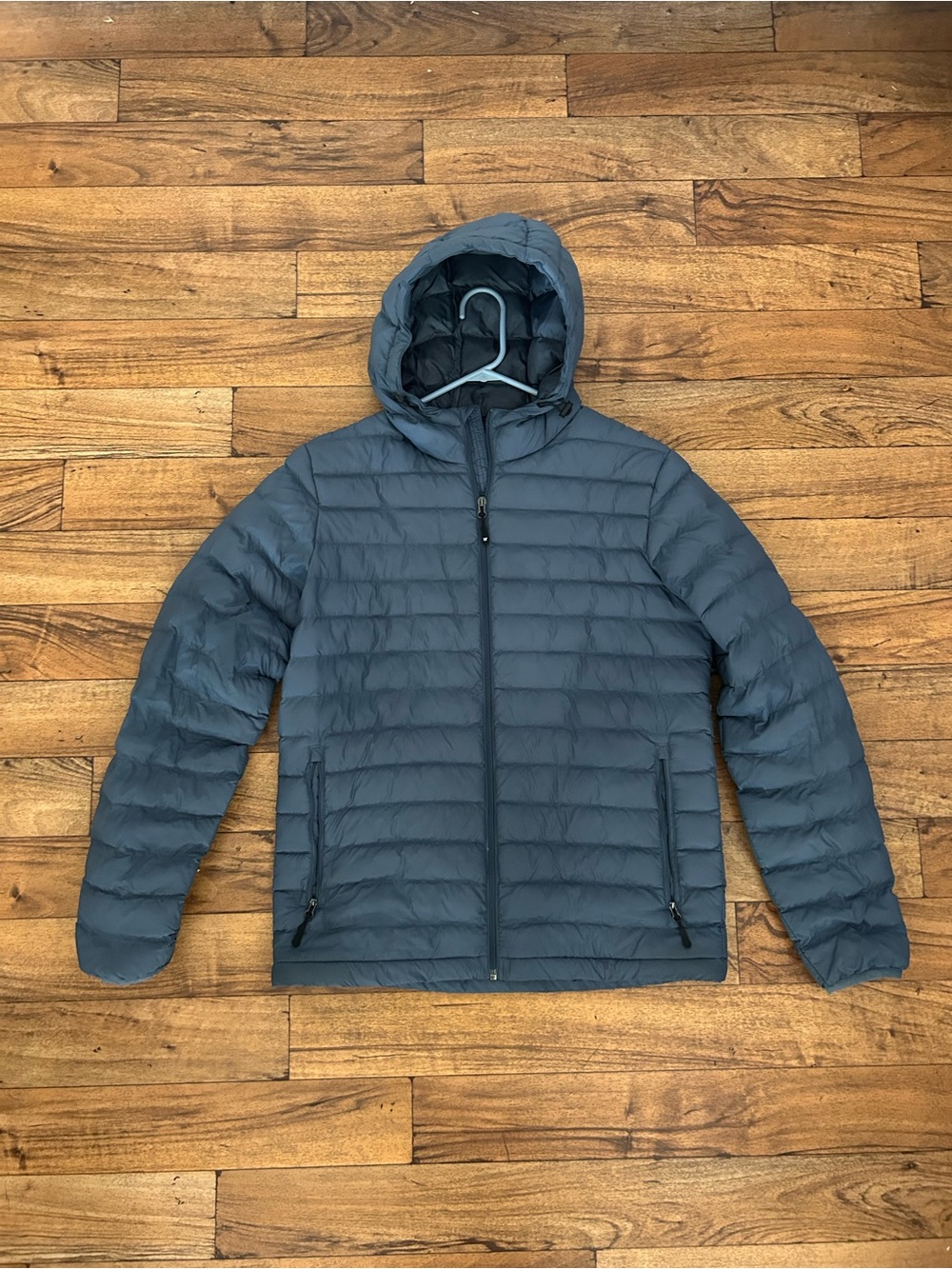32 Degrees Heat Men’s Blue Hooded Puffer Jacket Size S